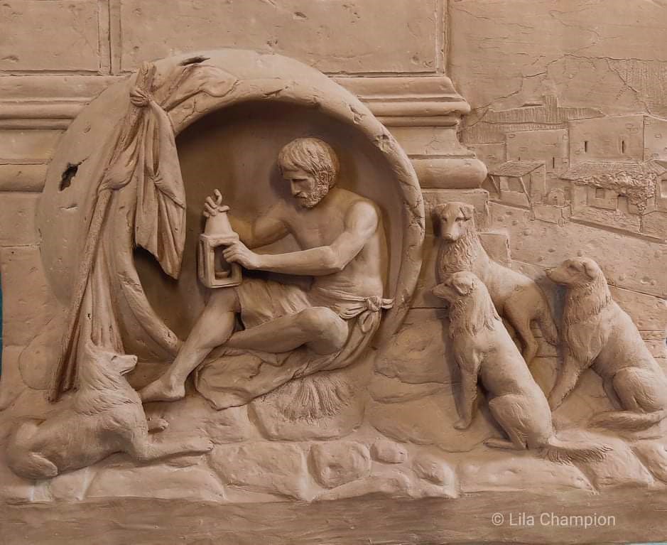 Bas-relief en argile d’après un tableau de Jean-Léon Gérôme Bas-relief en argile d'après un tableau de Jean-Léon Gérôme